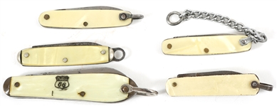 MINI ADVERTISING PROMOTIONAL POCKETKNIVES - LOT OF 5