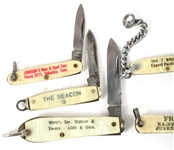 MINI ADVERTISING PROMOTIONAL POCKETKNIVES - LOT OF 5