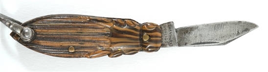SWAN WORKS GERMANY MINIATURE CELLULOID BUG POCKETKNIFE