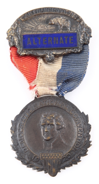 1920 DEMOCRATIC NATIONAL CONVENTION ALTERNATE BADGE