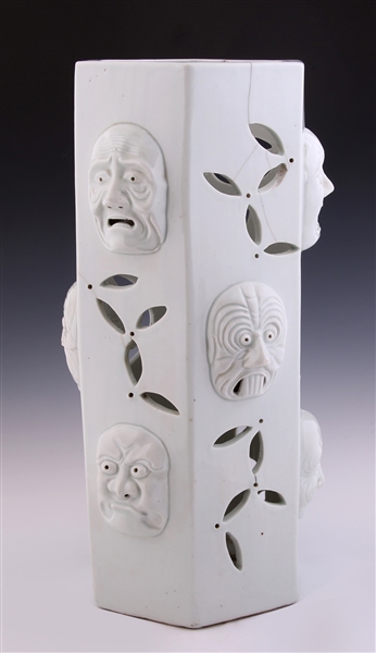 JAPANESE NOH MASK PORCELAIN UMBRELLA STAND