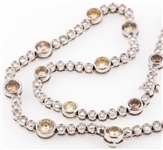 LADIES 18K WHITE GOLD DIAMOND NECKLACE 8.06 CTW