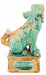 CHINESE CARVED SOAPSTONE INK WELL, FIGURINE & FOO DOG
