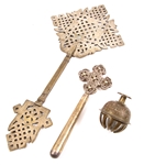 ETHIOPIAN LITURGICAL COPTIC CROSSES & ALTER BELL