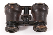 19TH C. JUMELLE CHEVALIER LEATHER CASE OPERA GLASSES 