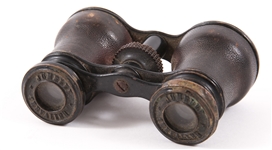 19TH C. JUMELLE CHEVALIER LEATHER CASE OPERA GLASSES 