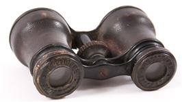 19TH C. JUMELLE CHEVALIER LEATHER CASE OPERA GLASSES 