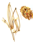COROCRAFT AND ALICE CAVINESS BROOCHES - LOT OF 2