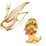 COROCRAFT AND ALICE CAVINESS BROOCHES - LOT OF 2