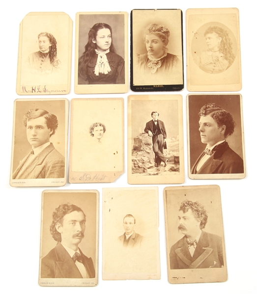 CARTES DE VISITE PORTRAITS OF WOMEN & MEN - LOT OF 11