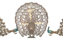 MID CENTURY BURWOOD PEACOCK WALL ORNAMENT - LOT OF 3