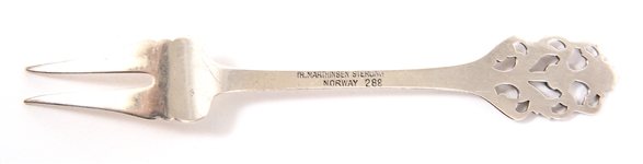 THORVALD MARTHINSEN .830 SILVER VIKING ROSE PICKLE FORK