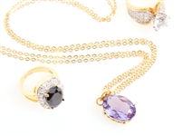 LADIES GOLD-TONE COSTUME JEWELRY - LOT OF 3 PIECES