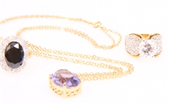 LADIES GOLD-TONE COSTUME JEWELRY - LOT OF 3 PIECES