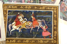 MUGHAL EMPIRE COURT SCENE MINIATURE PAINTINGS ON SILK