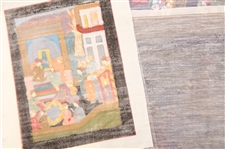 MUGHAL EMPIRE COURT SCENE MINIATURE PAINTINGS ON SILK