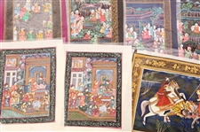 MUGHAL EMPIRE COURT SCENE MINIATURE PAINTINGS ON SILK