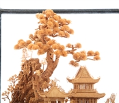 CHINESE CORK CARVING IN CASE