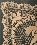 LATE 19TH C. FRAMED LACE SAMPLER OF A GLADIATOR