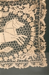 LATE 19TH C. FRAMED LACE SAMPLER OF A GLADIATOR
