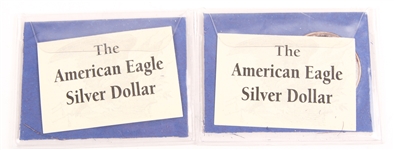 1997 .999 FINE AMERICAN SILVER EAGLES - LOT OF 2
