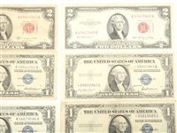 SILVER CERTIFICATES & TWO DOLLAR BILLS - LOT OF 8