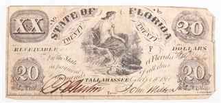 1861 STATE OF FLORIDA OBSOLETE NOTES $5 $20 $50 & $100