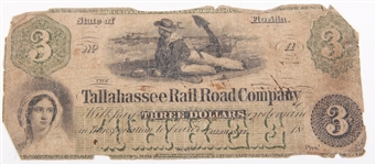 1860'S TALLAHASSEE RAILROAD OBSOLETE NOTES - LOT OF 15