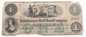 1860'S TALLAHASSEE RAILROAD OBSOLETE NOTES - LOT OF 15