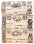 1843 BANK OF FLORIDA EXCHANGE NOTES - $2, $5 & $10