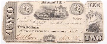 1843 BANK OF FLORIDA EXCHANGE NOTES - $2, $5 & $10