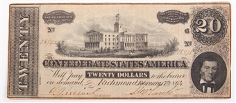 1864 CONFEDERATE STATES RICHMOND NOTES - $5, $10 & $20