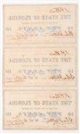 1863 STATE OF FLORIDA FRACTIONAL NOTES - UNCUT 10 CENT