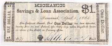 1860'S OBSOLETE CURRENCY FRACT., CONFEDERATE, MECHANICS