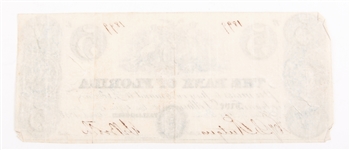 1843 BANK OF FLORIDA TALLAHASSEE FIVE DOLLAR NOTE