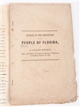 19TH C. FLORIDA SESSION JOURNAL & FINANCIAL AGREEMENTS