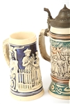 GERMAN CERAMIC STEINS - LOT OF 5