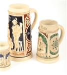 GERMAN CERAMIC STEINS - LOT OF 5