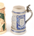 GERMAN CERAMIC STEINS - LOT OF 3