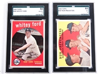 1959 TOPPS #237 & #430 NEW YORK YANKEES GRADED CARDS