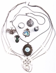 STERLING SILVER NECKLACES, PENDANTS, RINGS & BROOCHES