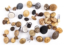 MILITARY AND CIVILIAN UNIFORM BUTTON LOT OF 46