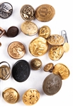 MILITARY AND CIVILIAN UNIFORM BUTTON LOT OF 46