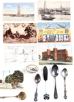 20th C. ESTATE TRAVEL SOUVENIR & POSTCARD LOT OF 17