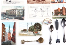 20th C. ESTATE TRAVEL SOUVENIR & POSTCARD LOT OF 17