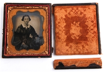 19TH CENTURY 1/6 DAGUERREOTYPE WOMANS PORTRAIT 