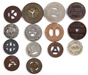 20TH CENTURY US TRANSPORTATION TOKENS LOT OF 14