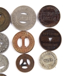 20TH CENTURY US TRANSPORTATION TOKENS LOT OF 14