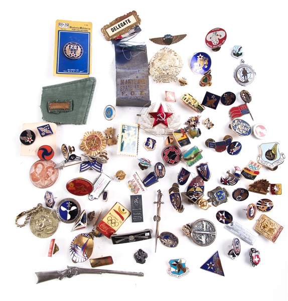 MILITARY AND CIVILIAN PINS, BADGES, & MORE ESTATE LOT