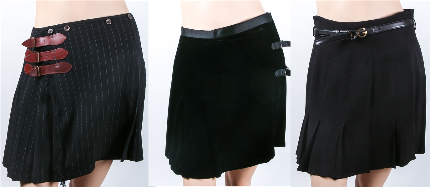 DESIGNER BLACK PLEATED MINI SKIRTS - LOT OF 3